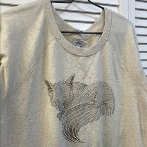 Old Navy Heather Tan/Cream Long Sleeved Fox Sweatshirt Size XL